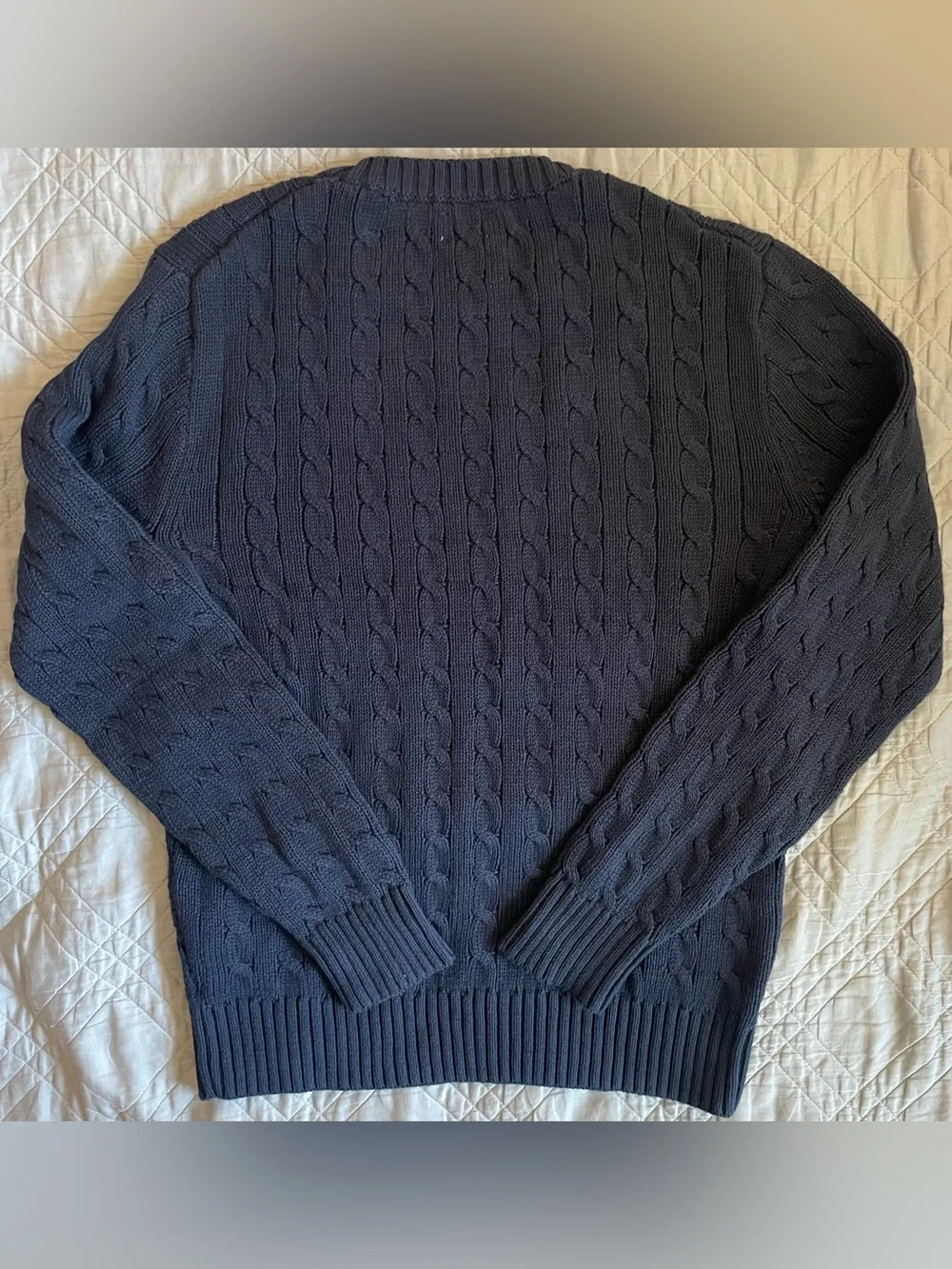 J.Crew Heritage cotton cable-knit sweater in Navy Size S $118 CO474